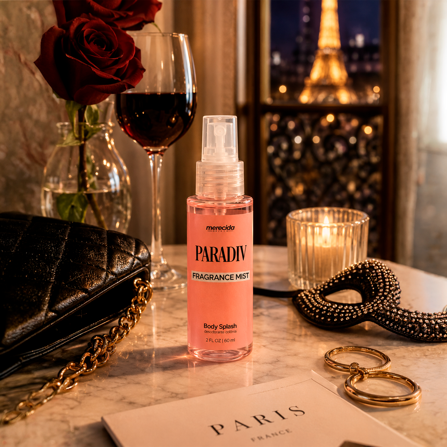 Kit 3 Body Splash Desodorante Colônia 60ml - Golden Sense, Deli Rose, Paradiv