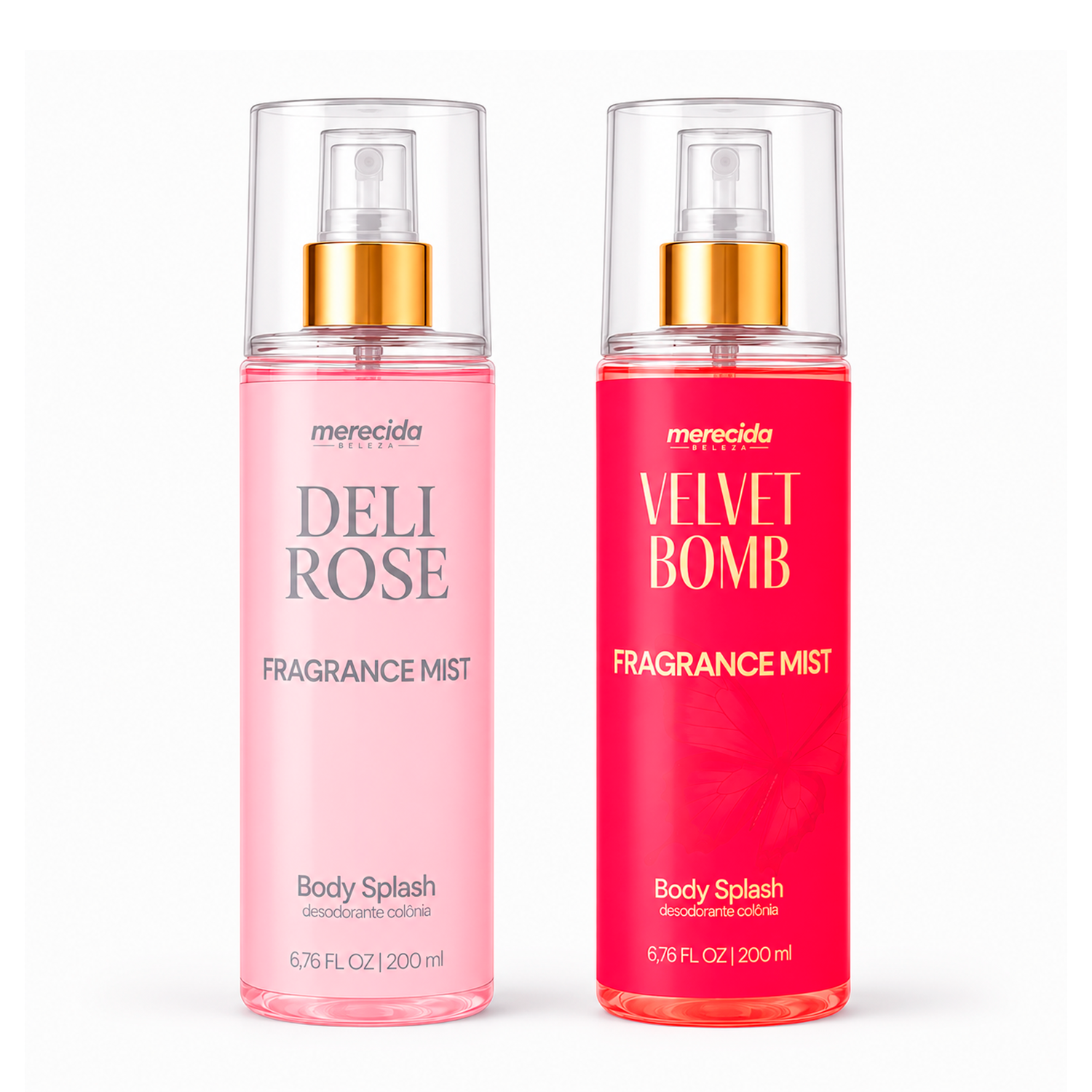 Kit 2 Body Splash Desodorante Colônia 200ml - Deli Rose e Velvet Bomb