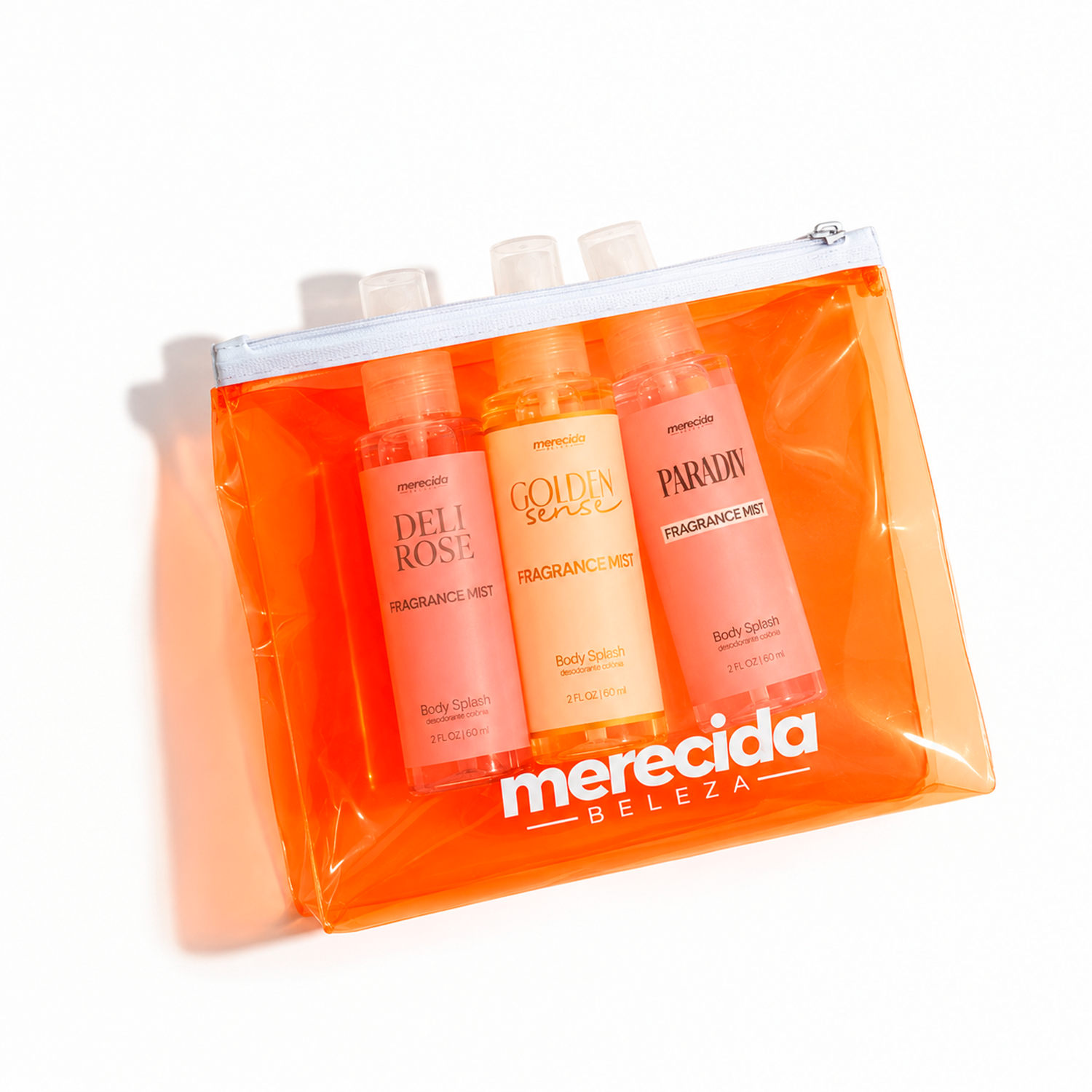 Kit 3 Body Splash Desodorante Colônia 60ml - Golden Sense, Deli Rose, Paradiv