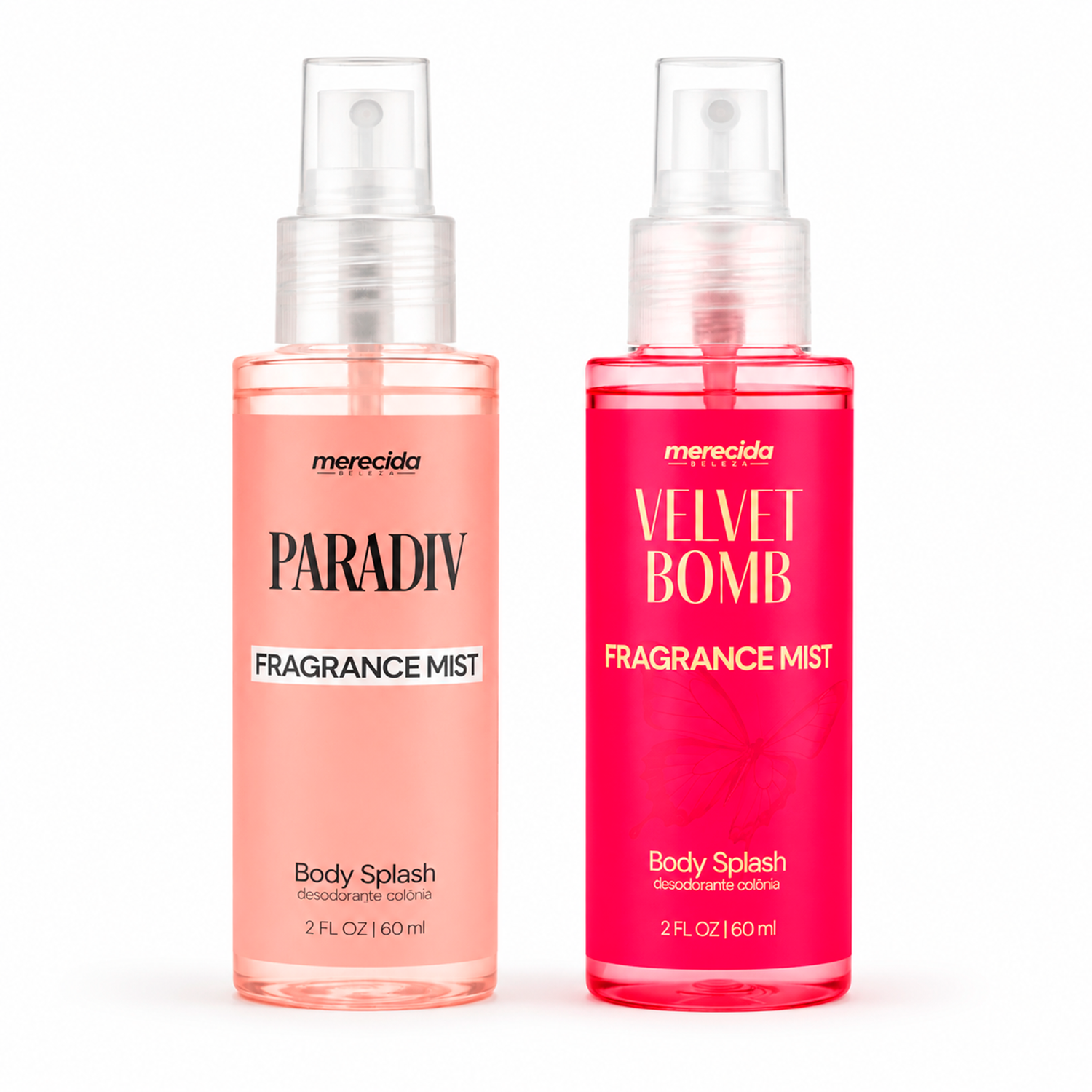 Kit 2 Body Splash Desodorante Colônia 60ml - Paradiv e Velvet Bomb