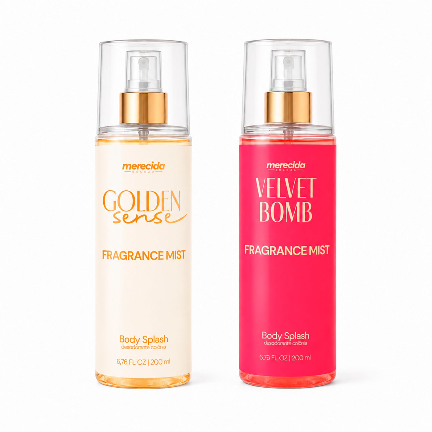 Kit 2 Body Splash Desodorante Colônia 200ml - Golden Sense e Velvet Bomb