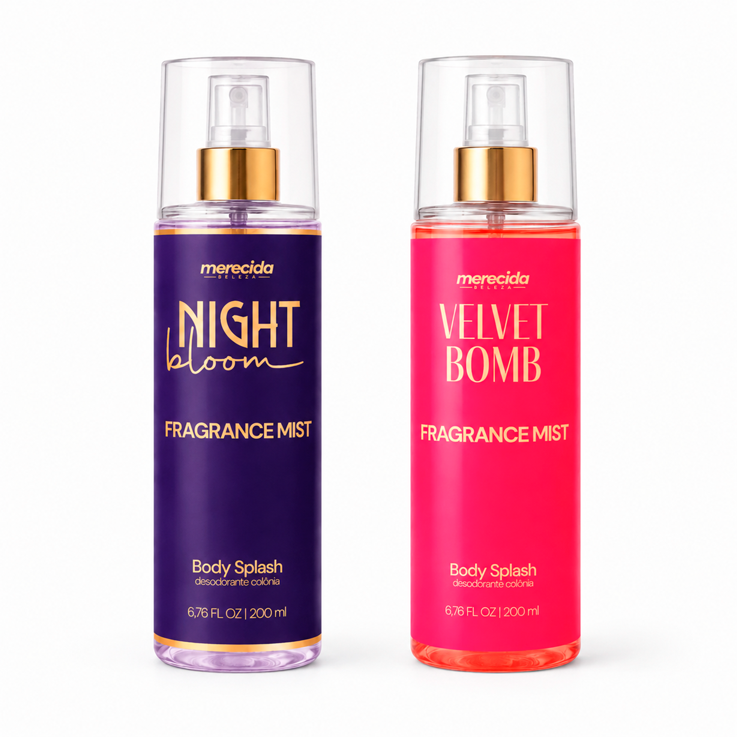 Kit 2 Body Splash Desodorante Colônia 200ml - Night Bloom e Velvet Bomb
