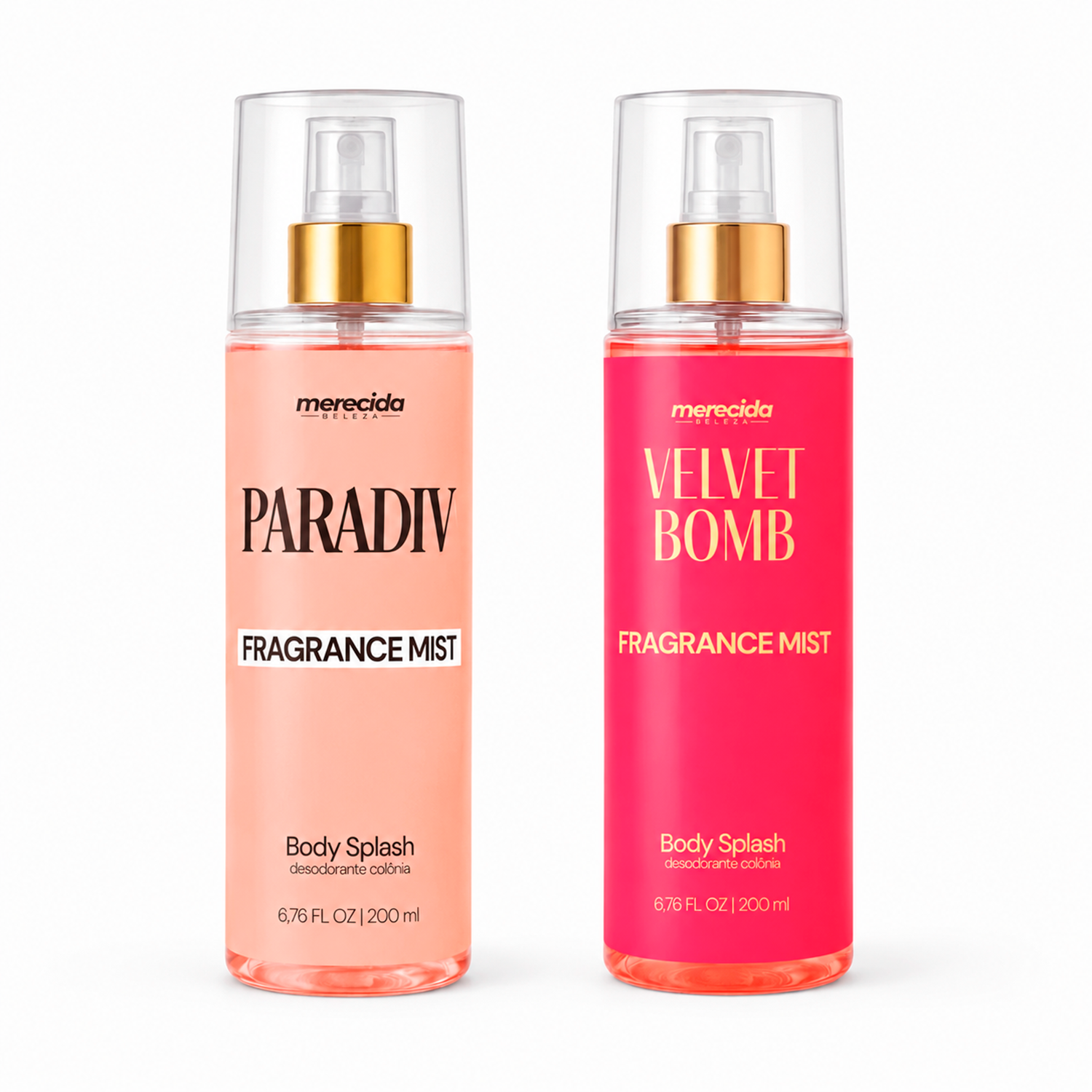 Kit 2 Body Splash Desodorante Colônia 200ml - Paradiv e Velvet Bomb